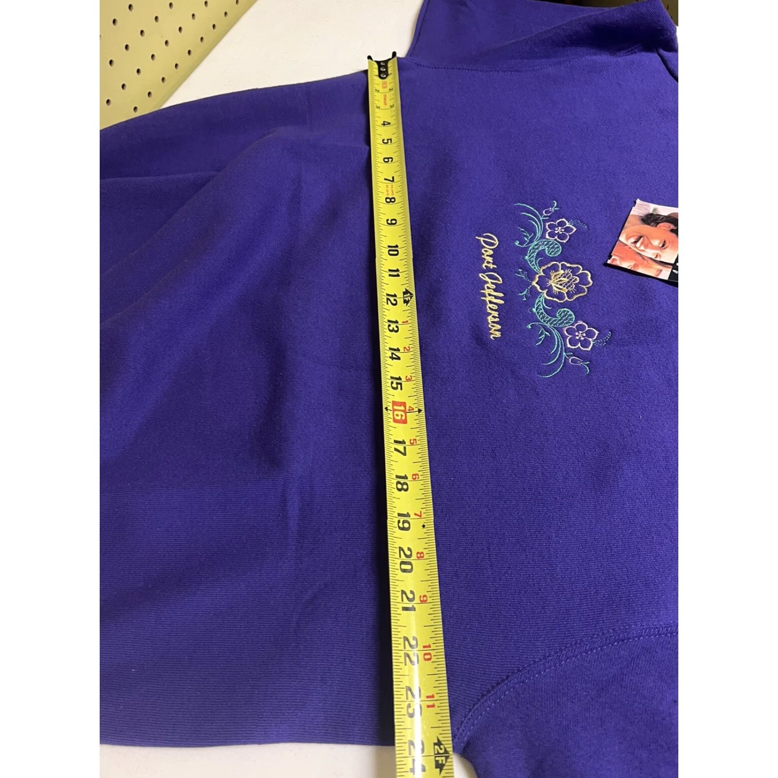 Vintage VINTAGE Newport Purple Long Sleeve Embroidered Sweatshirt L Women Pullover Cotton Blend Activewear Sleeve Size L / US 10 / IT 46 - 7 Thumbnail