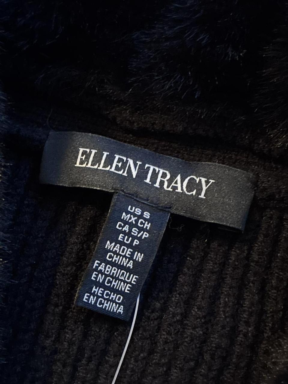 Ellen Tracy Ellen Tracy Cable-Knit Cardigan with Faux Fur Collar Size S / US 4 / IT 40 - 4 Thumbnail