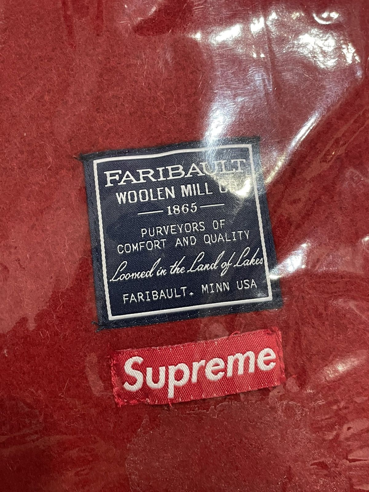 Supreme Supreme Faribault Woolen Mill Wool Box Logo Throw Red Size ONE SIZE - 3 Thumbnail