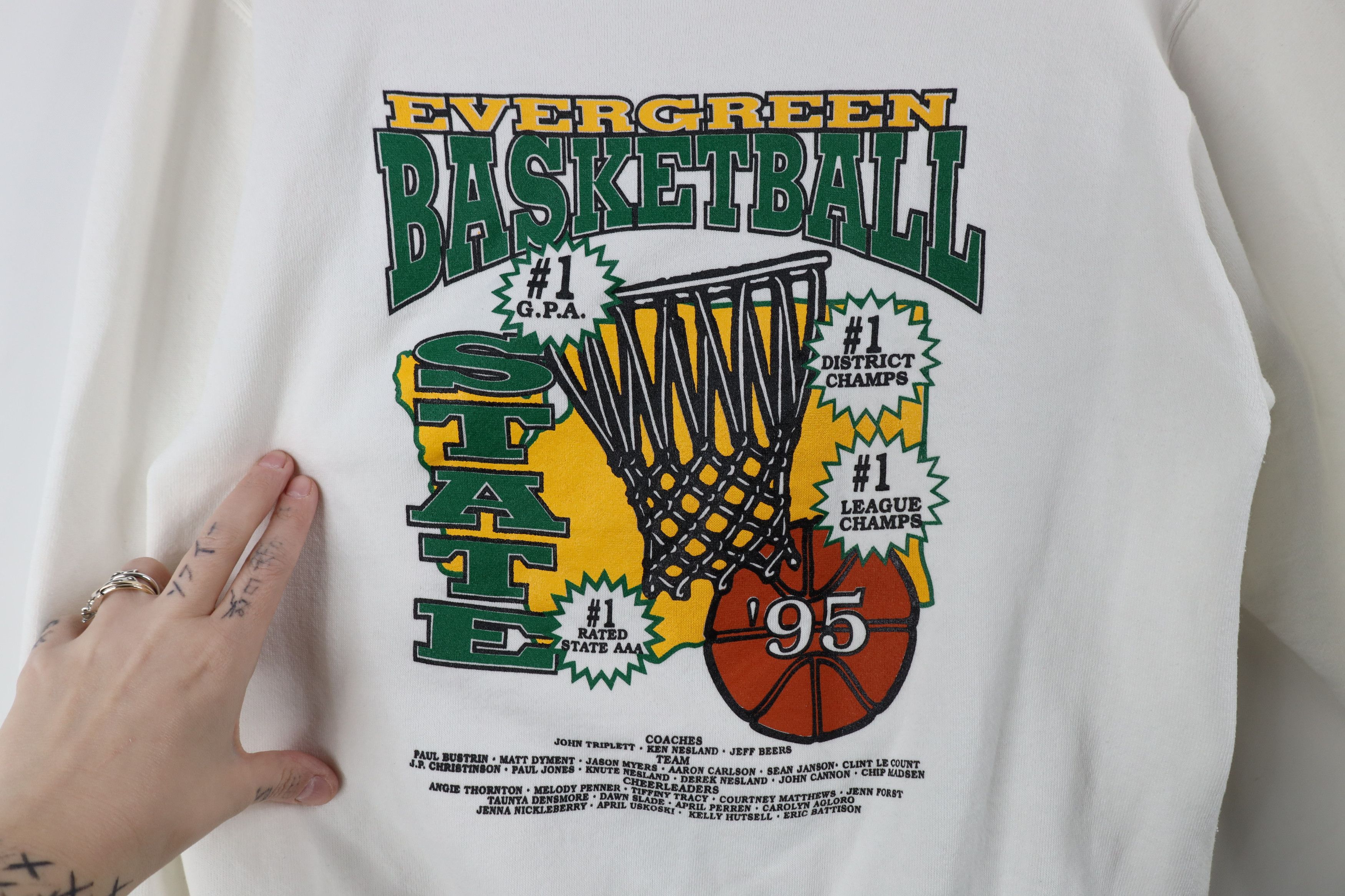 Vintage Vintage 90s Evergreen Basketball Crewneck Sweatshirt USA Size US M / EU 48-50 / 2 - 4 Thumbnail