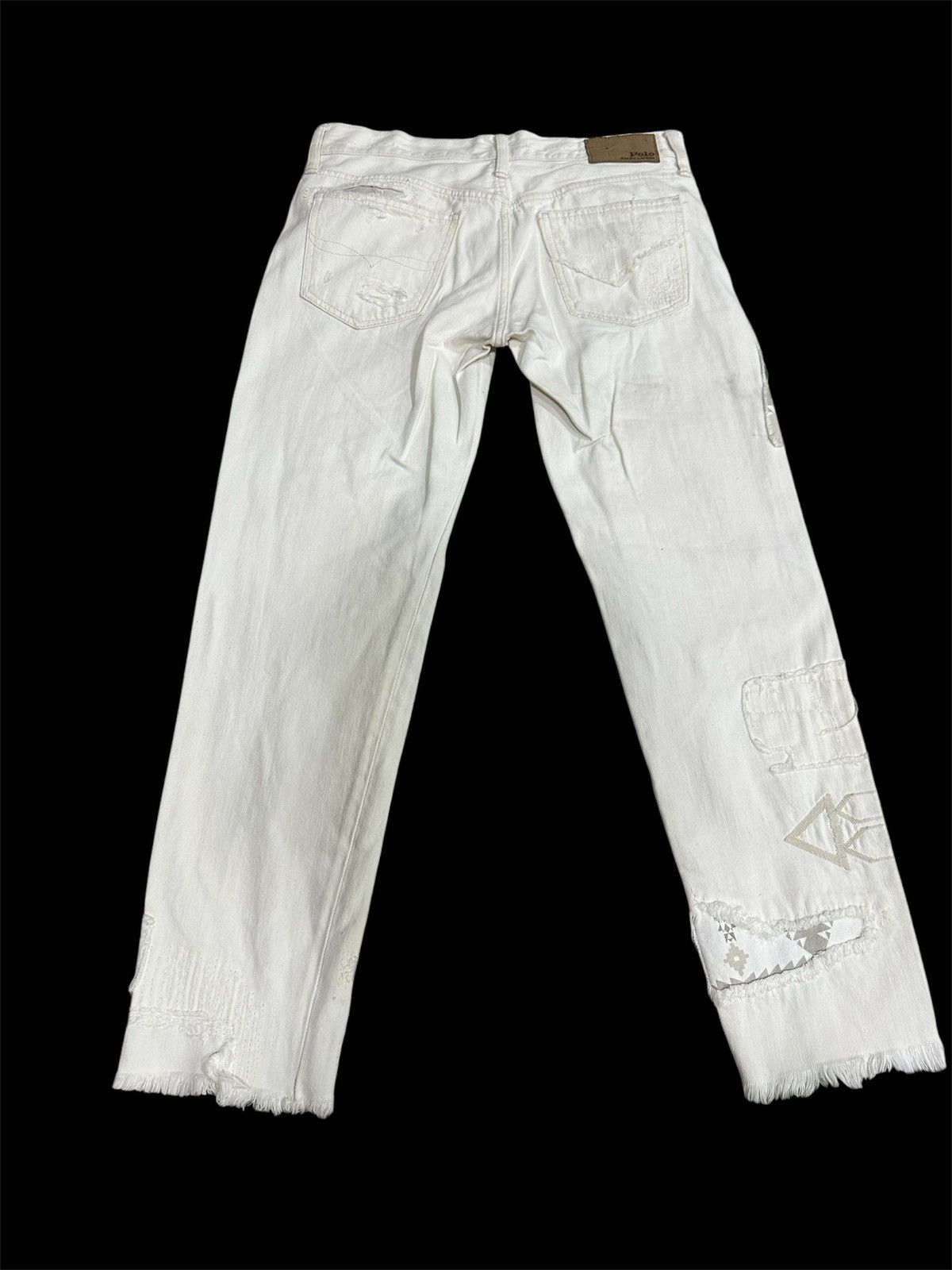 Polo Ralph Lauren × RRL Ralph Lauren Polo RL Distressed Patchwork Jeans For Her Size 30" / US 8 / IT 44 - 11 Thumbnail