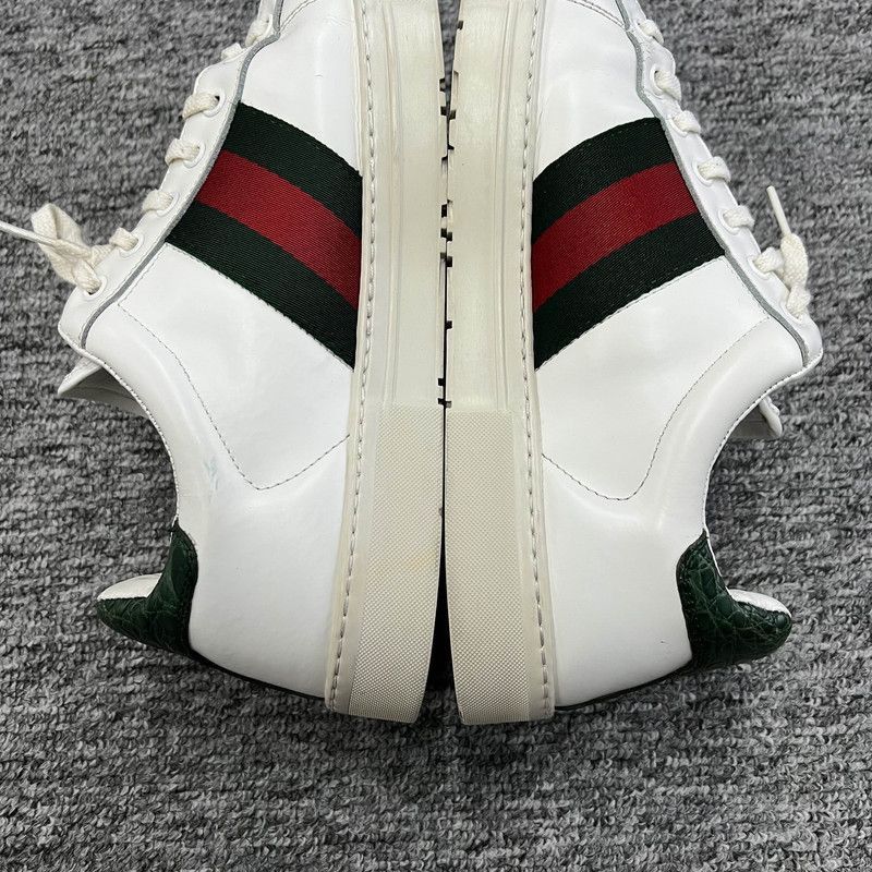 Gucci Gucci Ace Leather Low-Top Sneakers - White Size US 9.5 / EU 42-43 - 4 Thumbnail
