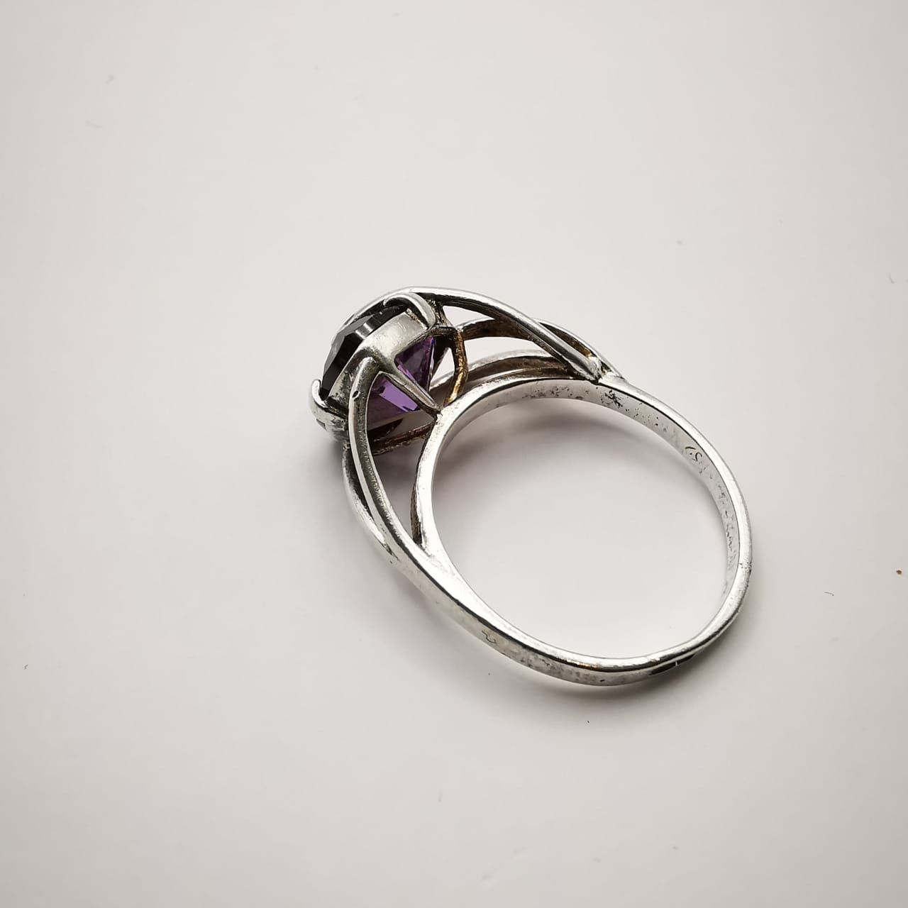 Sterling Silver × Vintage Vintage Ring 925 Sterling Silver Jewelry Purple size 7.5 Size ONE SIZE - 2 Thumbnail