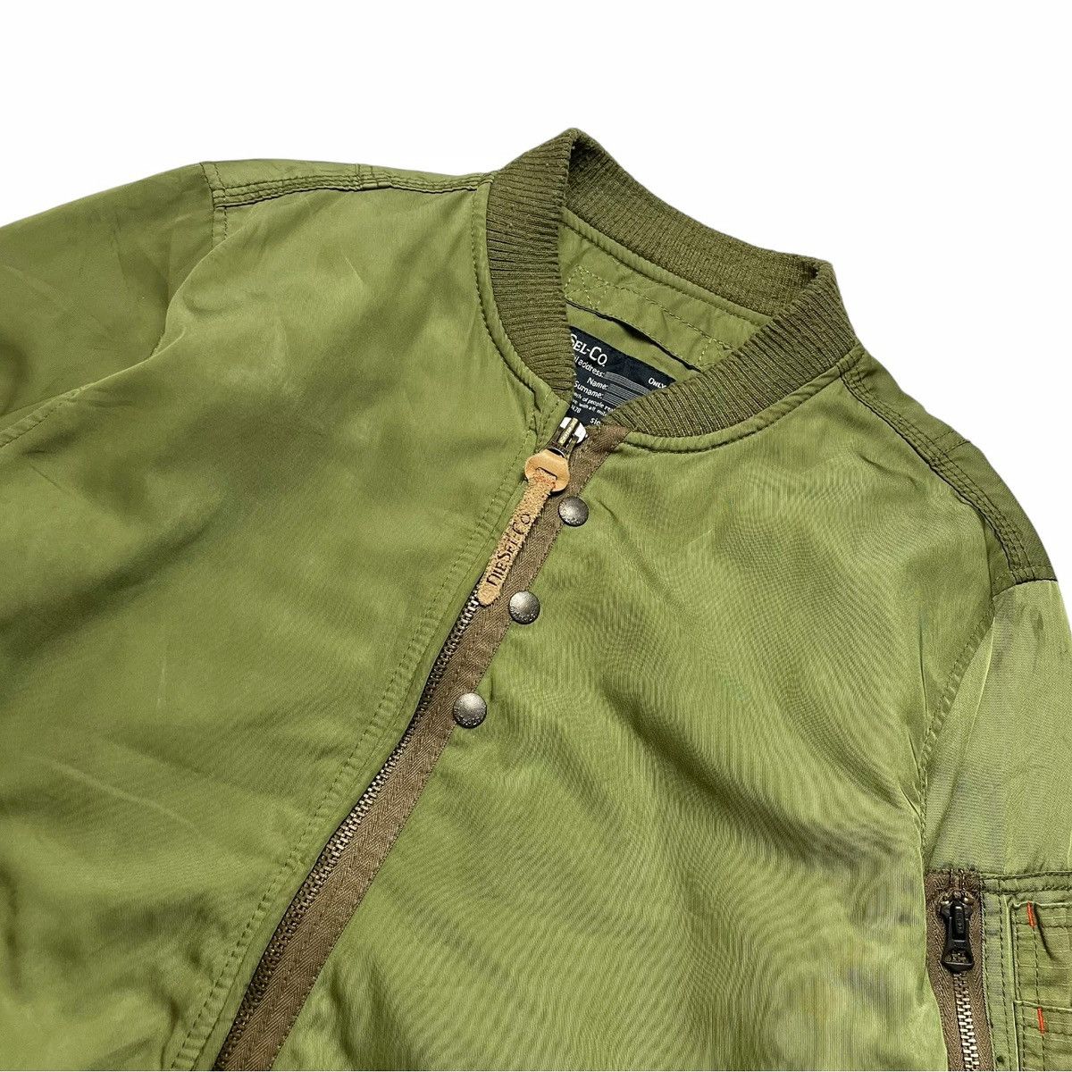 Diesel × Vintage Diesel Co Bomber Jacket Military Green Military Fashion Sz L Size US L / EU 52-54 / 3 - 5 Thumbnail