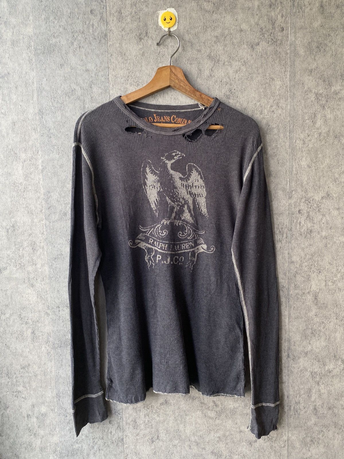 Polo Ralph Lauren Polo Ralph Lauren Distressed Faded Long Sleeve Thermal Shirt Size US M / EU 48-50 / 2 - 2 Thumbnail