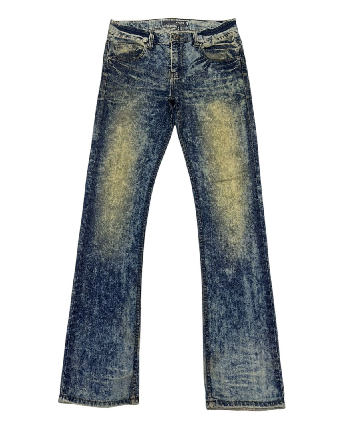 If Six Was Nine OG🔥NAKED JEANS BLEACH ROCKSTAR SLIM FLARE DENIM JEANS Size US 31 - 1 Thumbnail