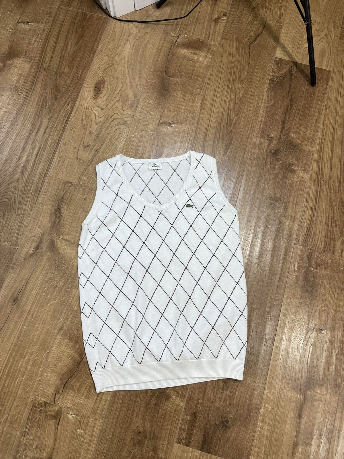 Lacoste × Vintage Vintage Lacoste White Sweater Vest Y2K 90’s Size US S / EU 44-46 / 1 - 1 Thumbnail