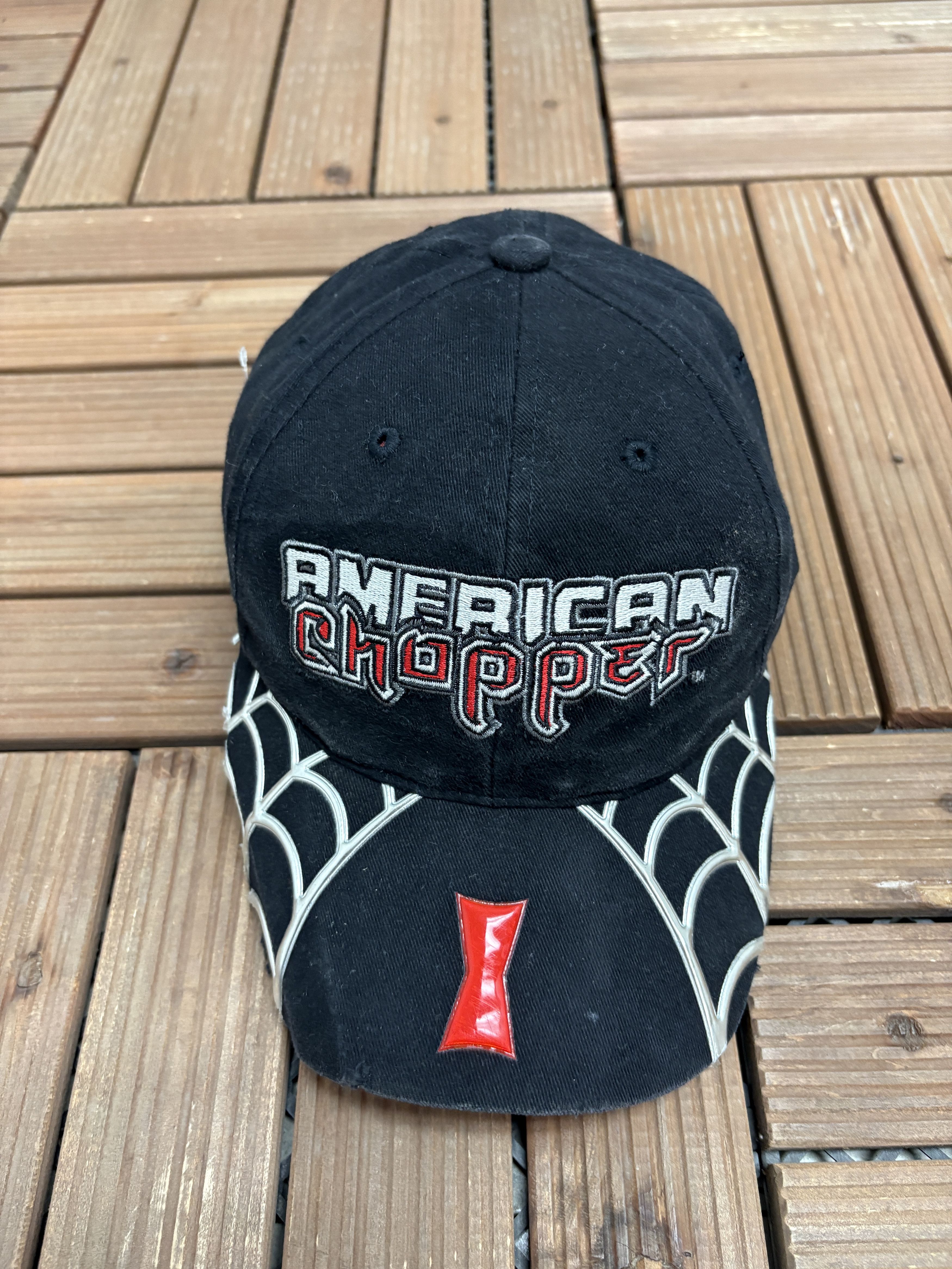 Vintage American Chopper Motorcycle Vintage Black Strap Back Hat Cap Size ONE SIZE - 2 Thumbnail