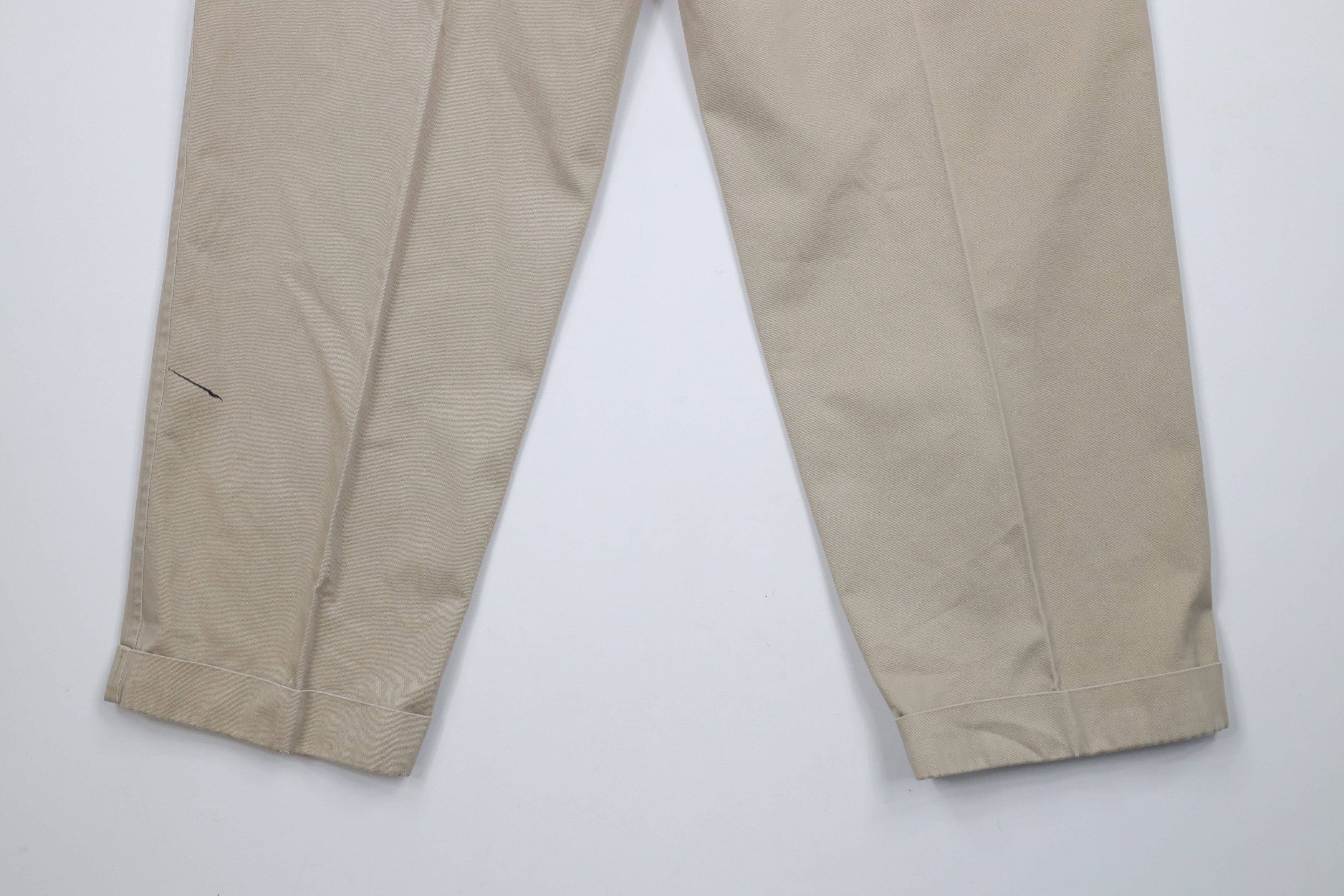 Nautica × Vintage Vintage 90s Nautica Pleated Cuffed Chino Pants Beige Cotton Size US 34 / EU 50 - 12 Thumbnail