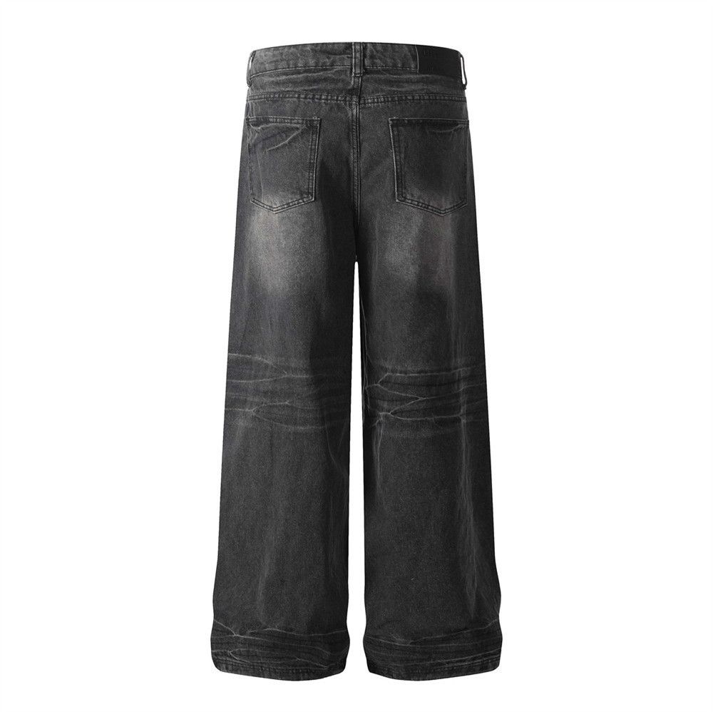 Japanese Brand × Jean Street retro distressed punk wide-leg casual straight jeans Size US 32 / EU 48 - 3 Thumbnail