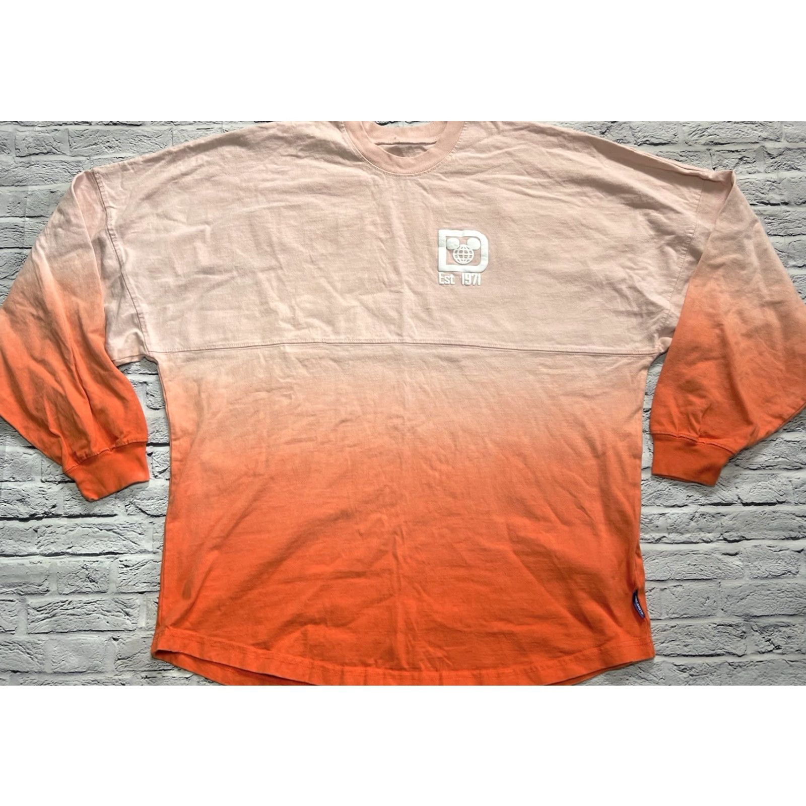 Disney Walt Disney World Coral Ombre Spirit Jersey L EUC Woman Long Sleeve Shirt Jersey 100% Cotton Oversized Size L / US 10 / IT 46 - 5 Thumbnail