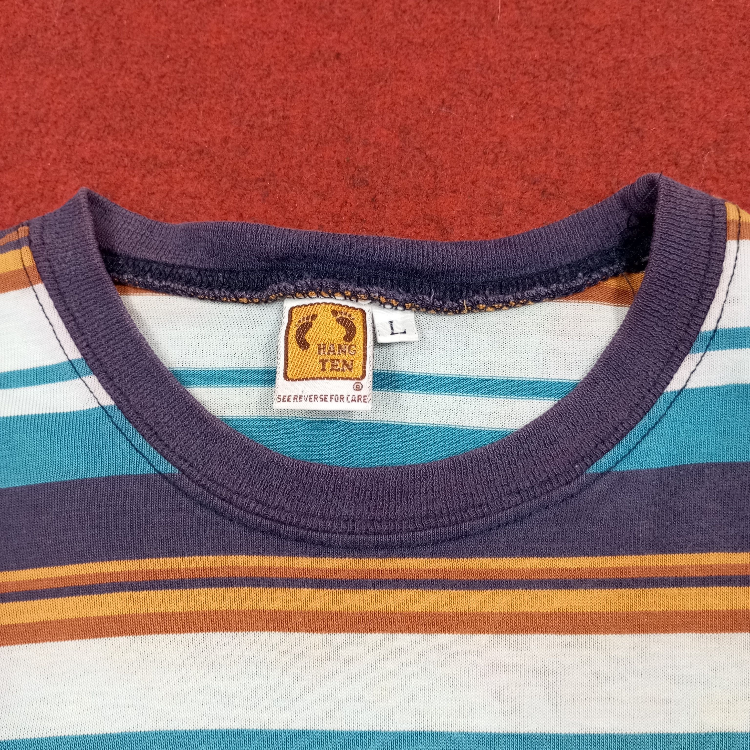 Hang Ten × Vintage Hang Ten Pocket Stripes Design Tshirt Size US L / EU 52-54 / 3 - 6 Thumbnail