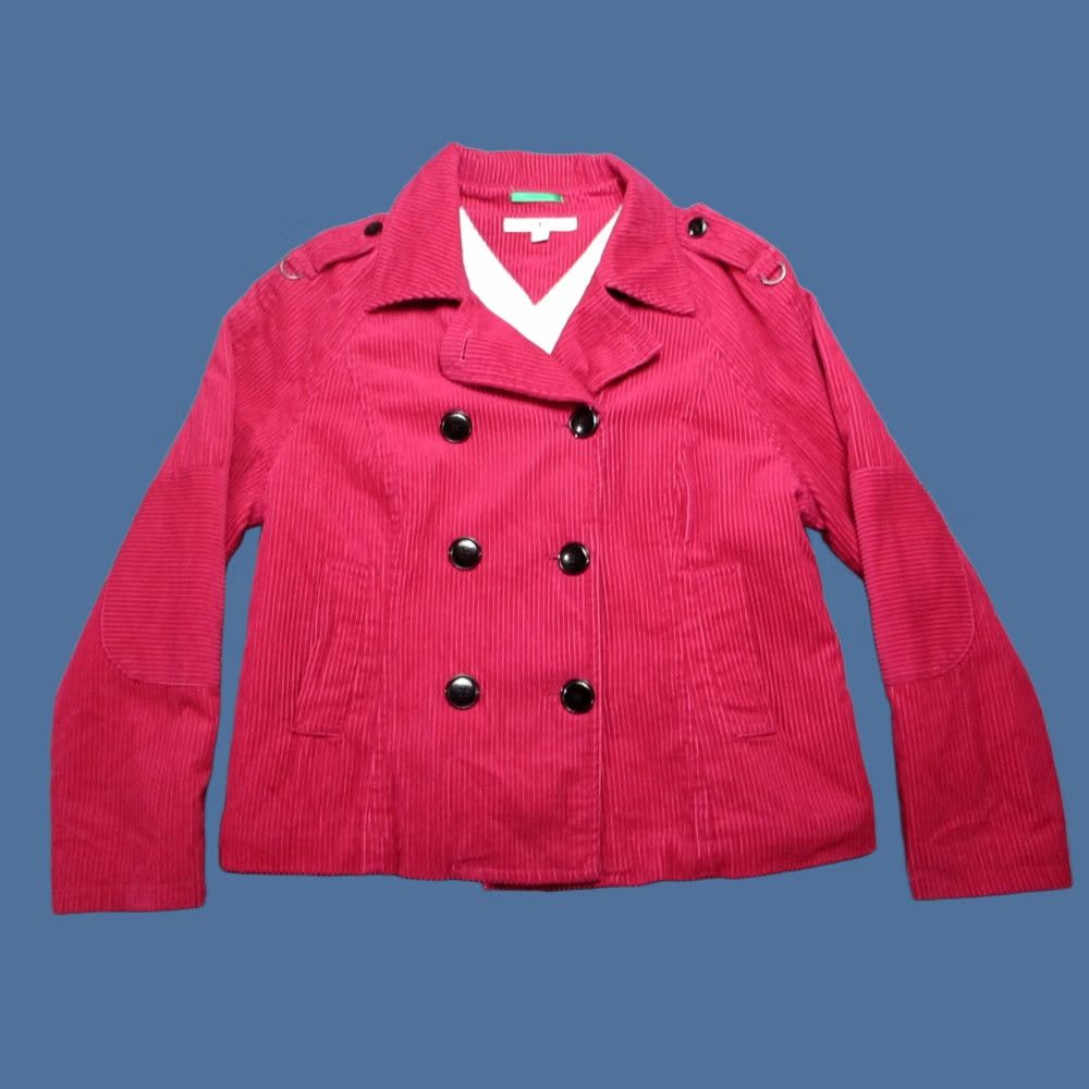 Tommy Hilfiger Tommy Hilfiger Jacket Womens XL Pink Corduroy Sherpa Lined Winter Double Breasted Coat/Pea Coat Short Length Size XL / US 12-14 / IT 48-50 - 1 Thumbnail