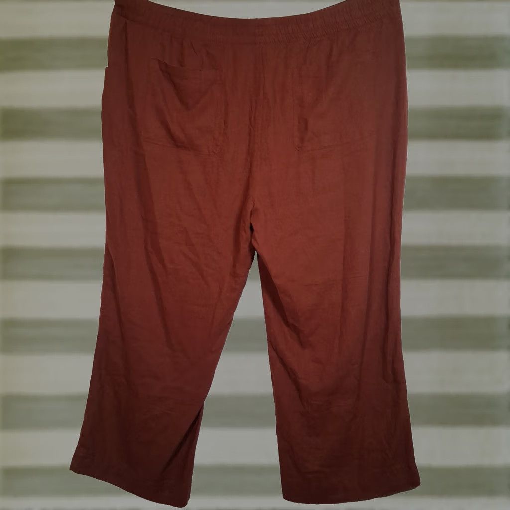 Old Navy VINTAGE Old Navy Wide Leg Pants 3X Plus Size Linen Blend High Rise Brown Women Pants Bohemian-Classic-Cozy Plus Size Womens Size 40" / US 18 - 1 Thumbnail