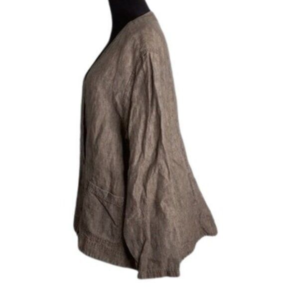 J. Jill J. Jill XL Women's Linen Jacket Black Long Sleeve Button Fro Size XL / US 12-14 / IT 48-50 - 2 Thumbnail