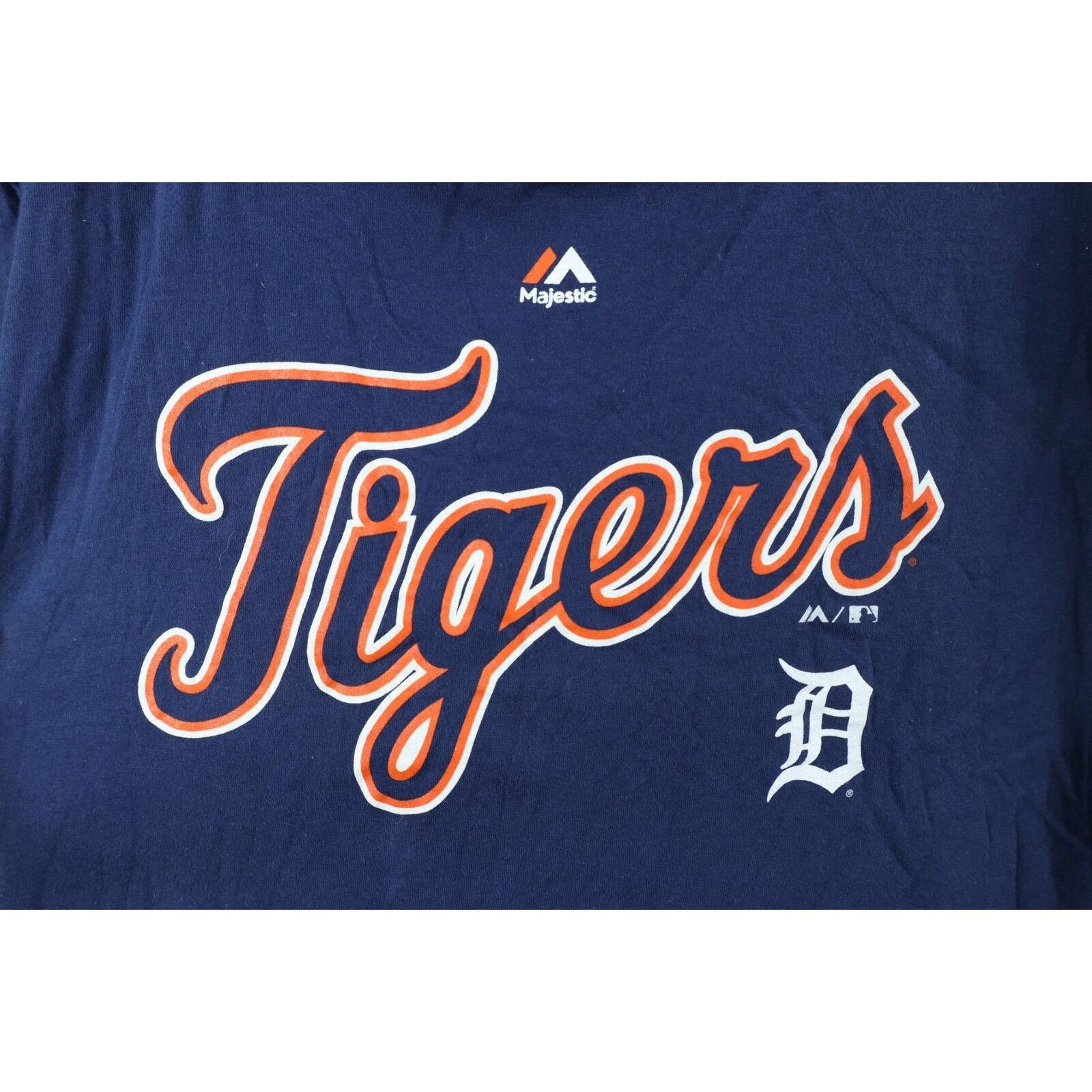 Majestic Majestic Spell Out Script Detroit Tigers Baseball T-Shirt Size US XL / EU 56 / 4 - 4 Thumbnail