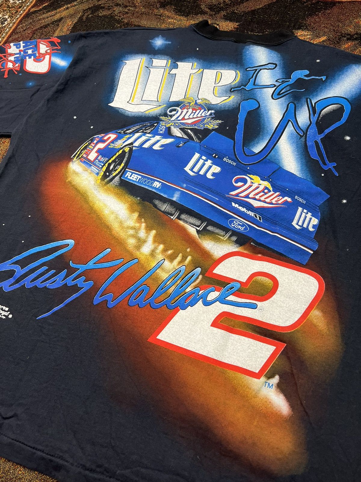 NASCAR Vintage NASCAR Rusty Wallace Miller Lite AOP Tee Size US XXL / EU 58 / 5 - 2 Thumbnail