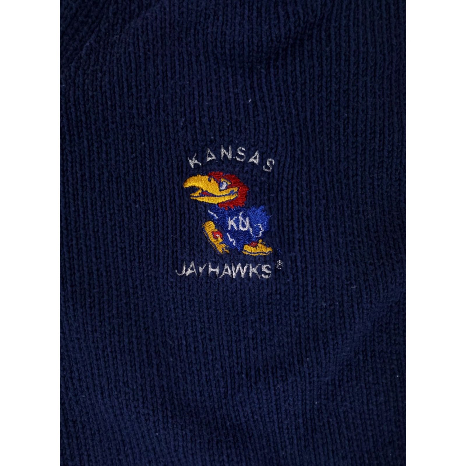 Vintage VINTAGE Antigua Sweater University Kansas Jayhawks VTG 90s V Neck Blue Mens L Pullover Shirt Size US L / EU 52-54 / 3 - 2 Thumbnail