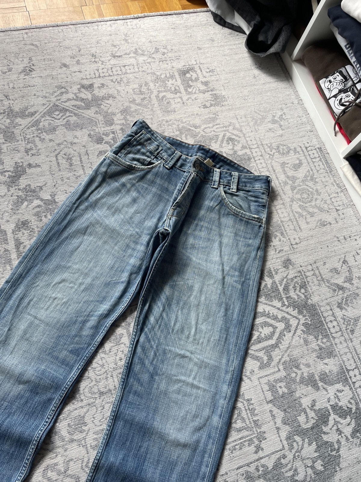Vintage Vintage Avant Garde Jeans Baggy Wide Faded Mud Washed Y2K Size US 34 / EU 50 - 4 Thumbnail