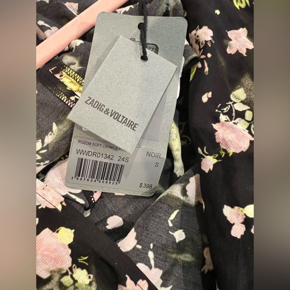 Zadig & Voltaire Zadig & Voltaire Rozom Soft Crinkle Roses Mini Dress NWT Sz Size S / US 4 / IT 40 - 8 Thumbnail