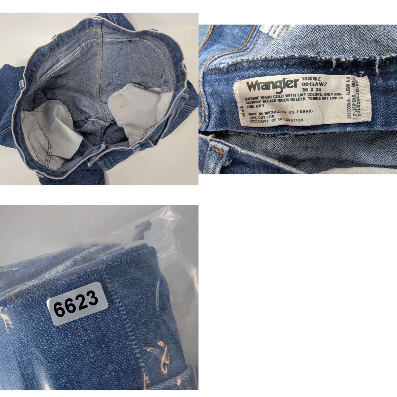 Wrangler VINTAGE Wrangler Jeans Men's 36x34 Cowboy Cut Bootcut Western 13MWZ Workwear Distressed Size US 36 / EU 52 - 9 Thumbnail
