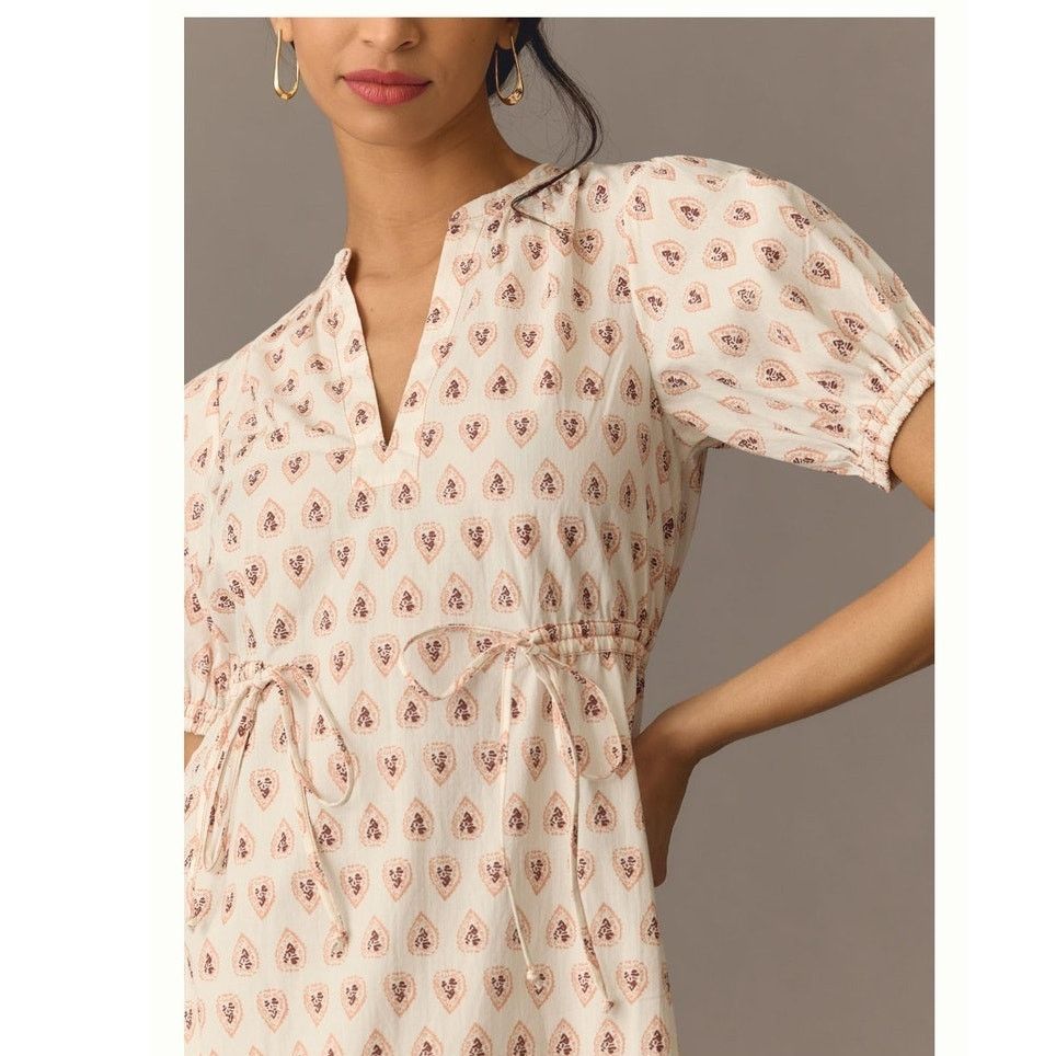 Anthropologie New By Anthropologie Printed Puff-Sleeve Dress $160 X-SMALL Size XS / US 0-2 / IT 36-38 - 5 Thumbnail