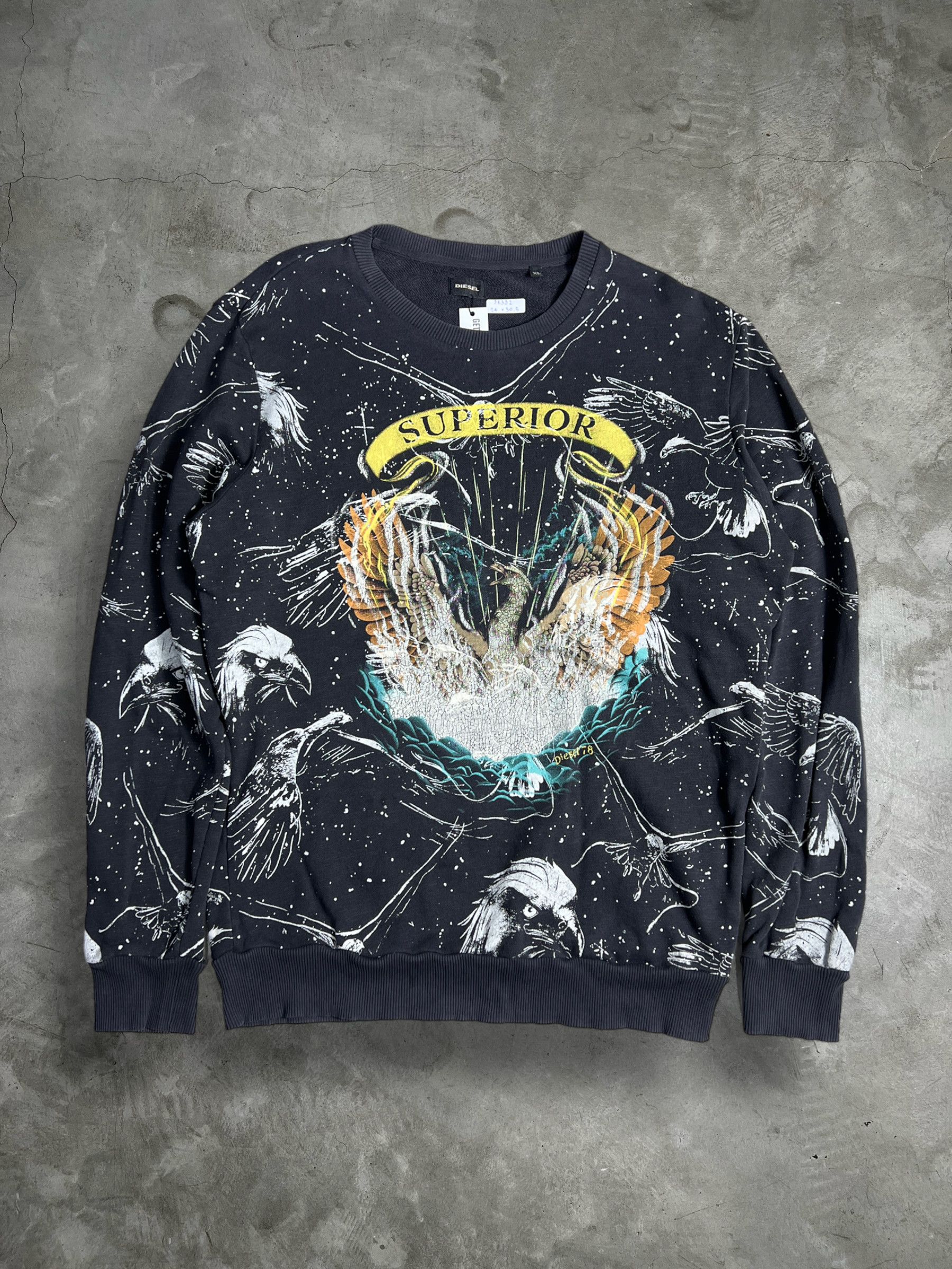 Diesel Y2K Diesel Superior All Over Printed Sweatshirt (XL) JK392 Size US XL / EU 56 / 4 - 1 Thumbnail