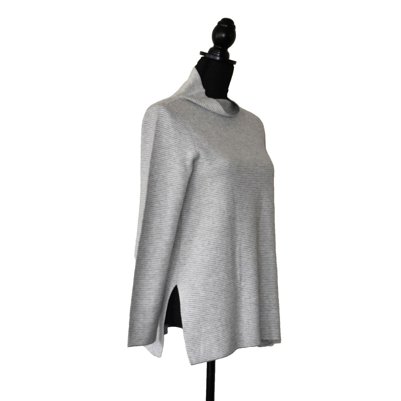 Eileen Fisher EILEEN FISHER Striped Org Cotton Cashmere Petite Sweater PP Size XXS / US 00 / IT 34 - 2 Thumbnail