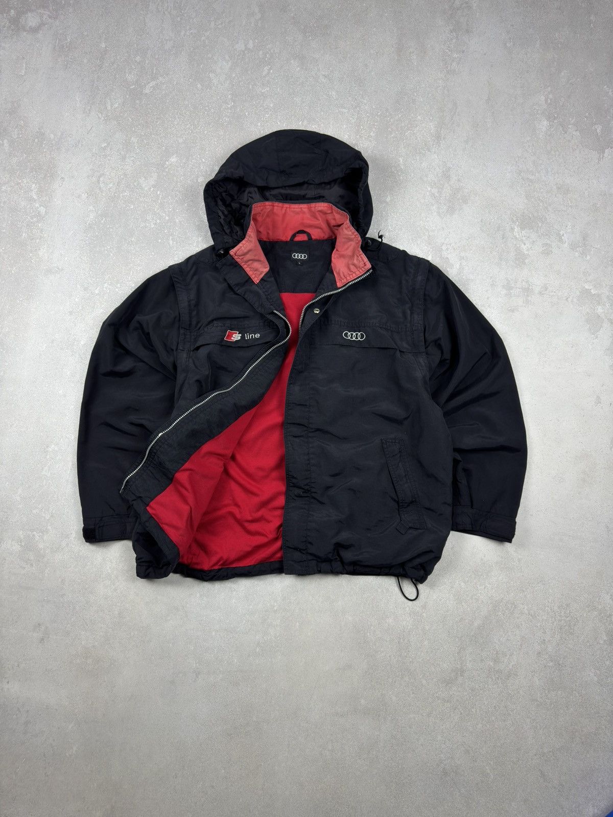 Audi Vintage Audi S-Line Racing Jacket Full Zip Vest 2 in 1 Size US L / EU 52-54 / 3 - 1 Thumbnail