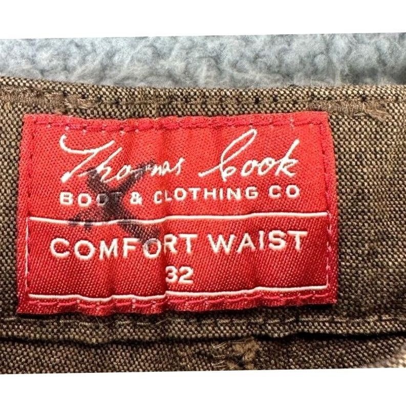 Denime Thomas Cook Jeans Mens 32 Tan Comfort Waist Straight Leg Denim Pants Logo Pocket Size US 32 / EU 48 - 3 Thumbnail