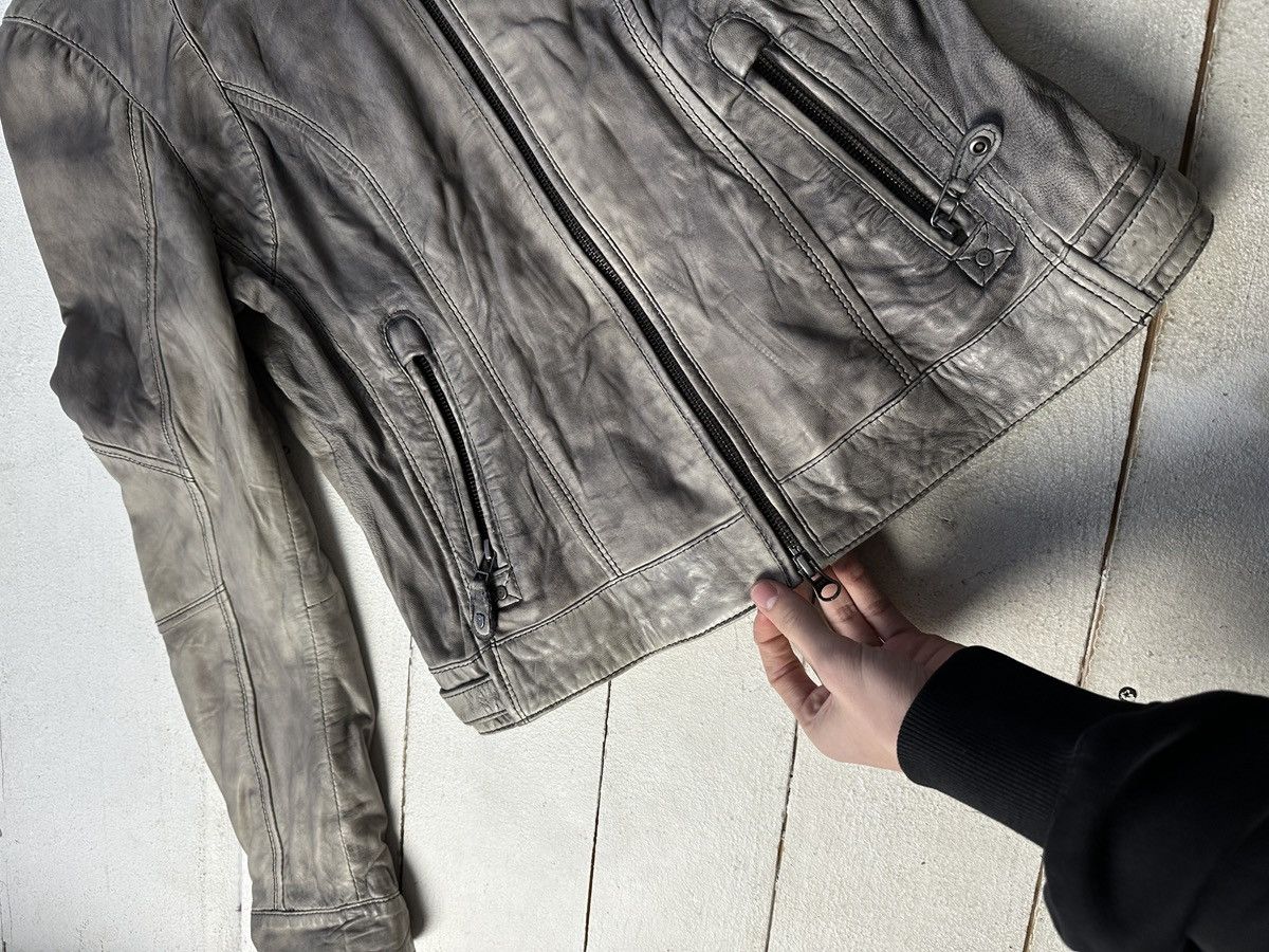 Other 🚨Y2K RICK OWENS TYPE DIRTY SLIM FIT ZIP LEATHER JACKET Size S / US 4 / IT 40 - 3 Thumbnail