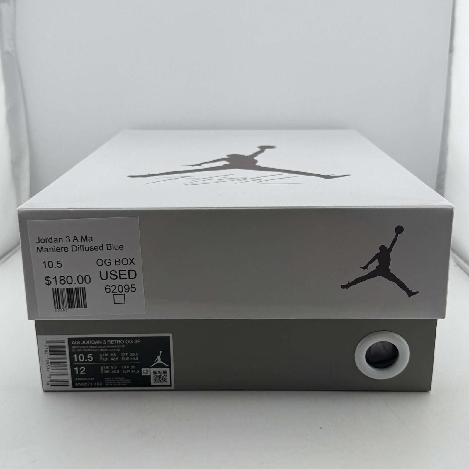 Jordan Brand Jordan 3 A Ma Maniere Diffused Blue 10.5 Used OG Box Size US 10.5 / EU 43-44 - 8 Thumbnail