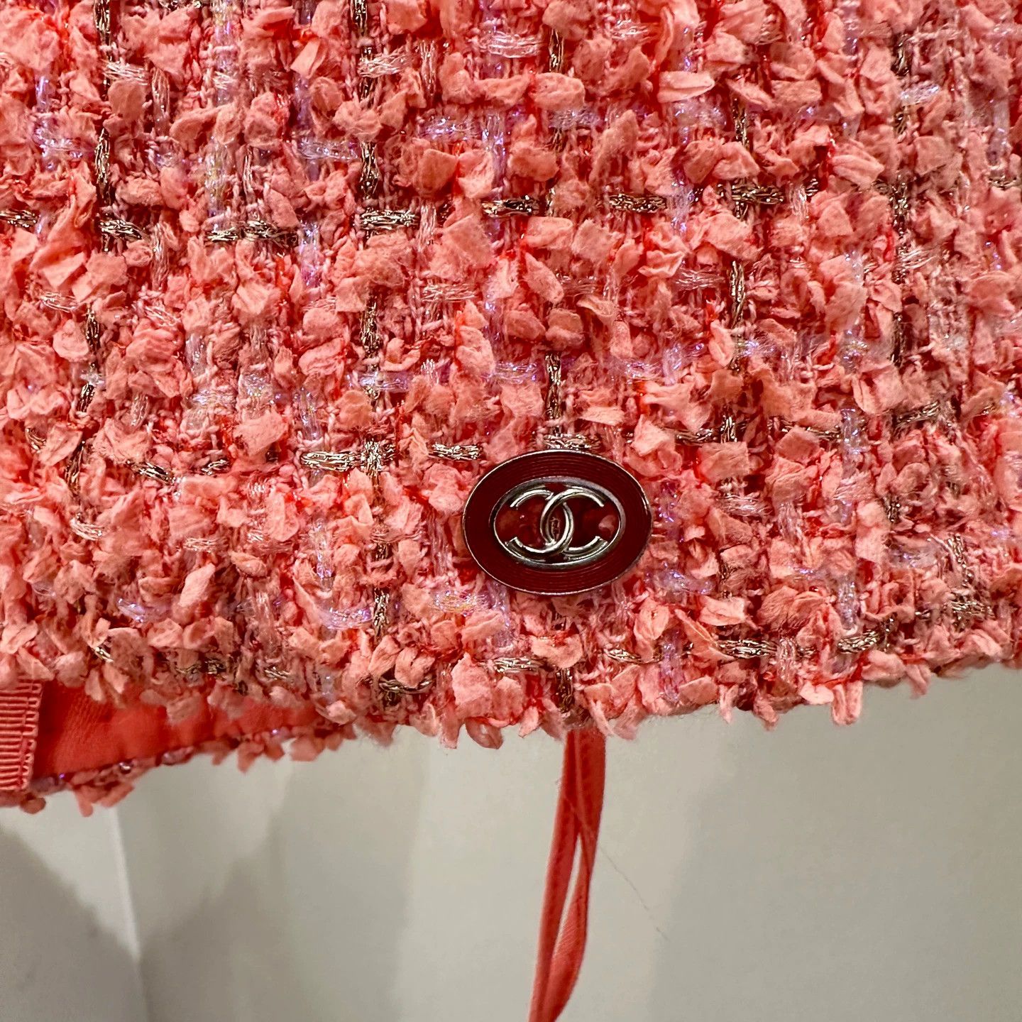 Chanel Chanel may209 Orange-Pink Lurex Strapless Top 38 Size S / US 4 / IT 40 - 6 Thumbnail