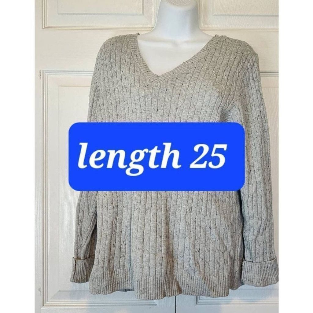 Croft & Barrow Croft & Barrow Gray Fuzzy Sweater Size L / US 10 / IT 46 - 4 Thumbnail