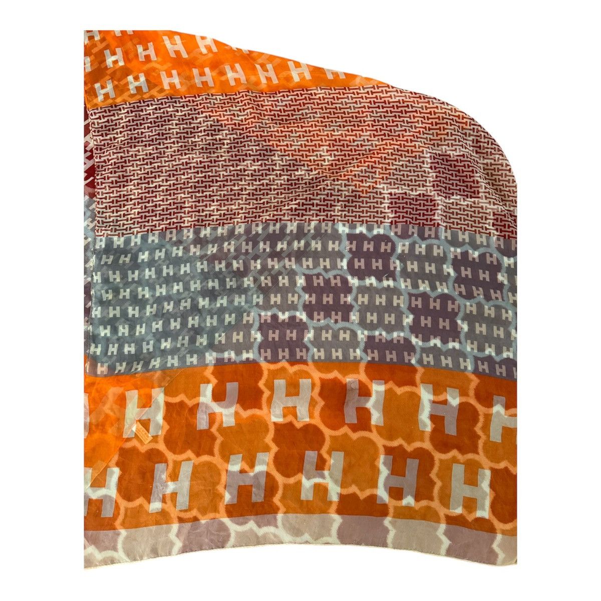 Hermes Hermès orange silk chiffon long scarf Size ONE SIZE - 4 Thumbnail