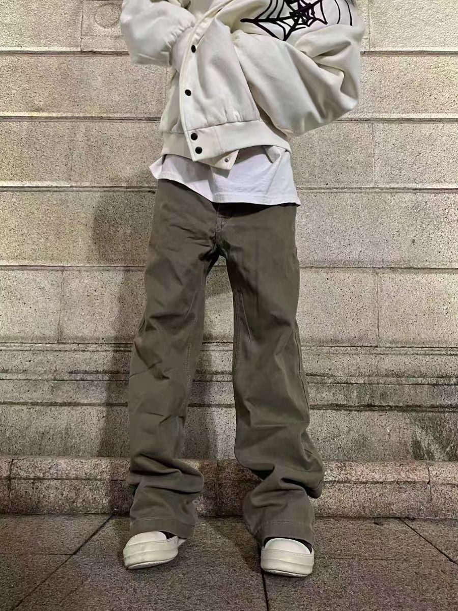 Vintage Brown Maillard Straight-Leg Casual Jeans