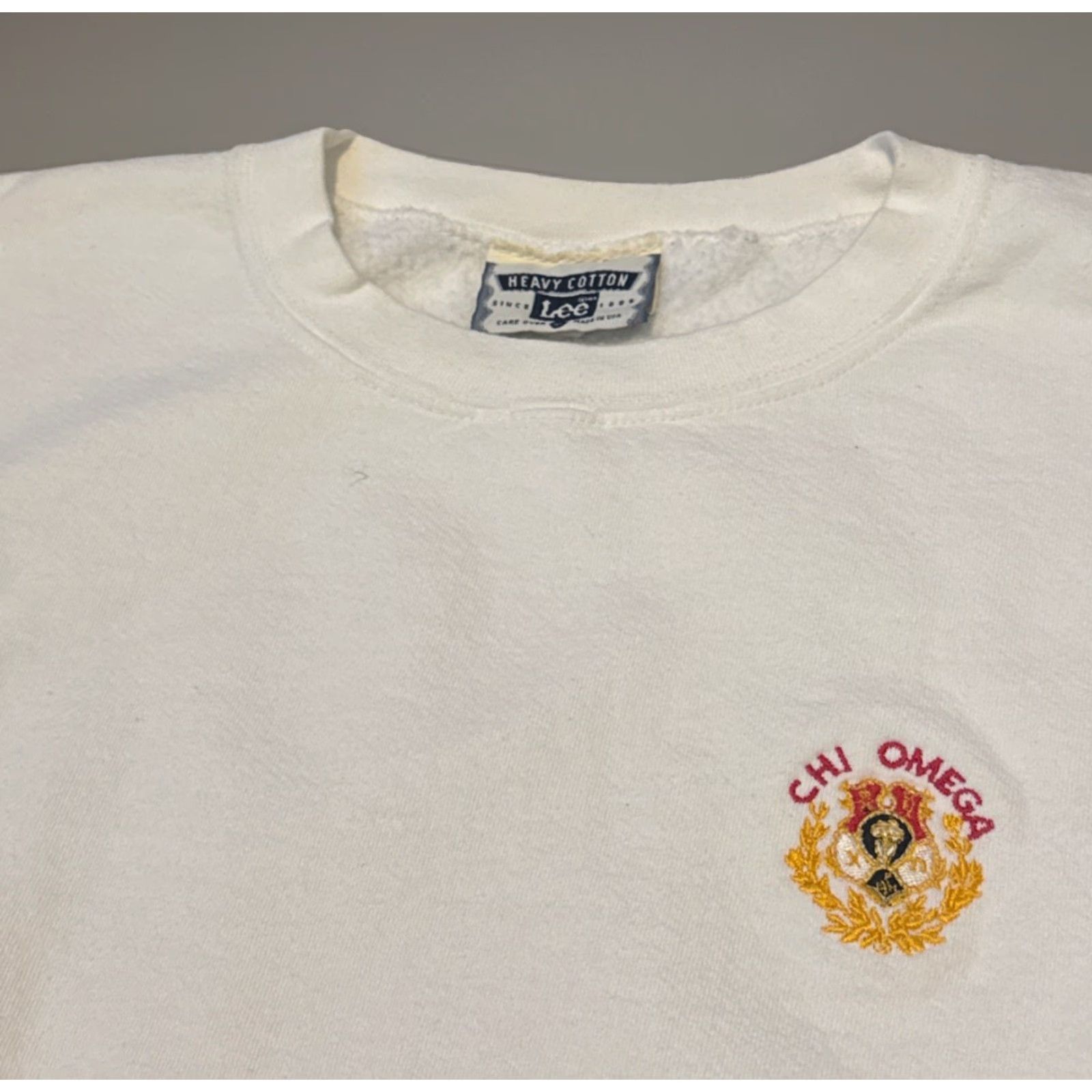 Lee VTG 90s Chi Omega College Sorority Greek Life Lee Heavy Crewneck Sweatshirt XL Size US XL / EU 56 / 4 - 2 Thumbnail