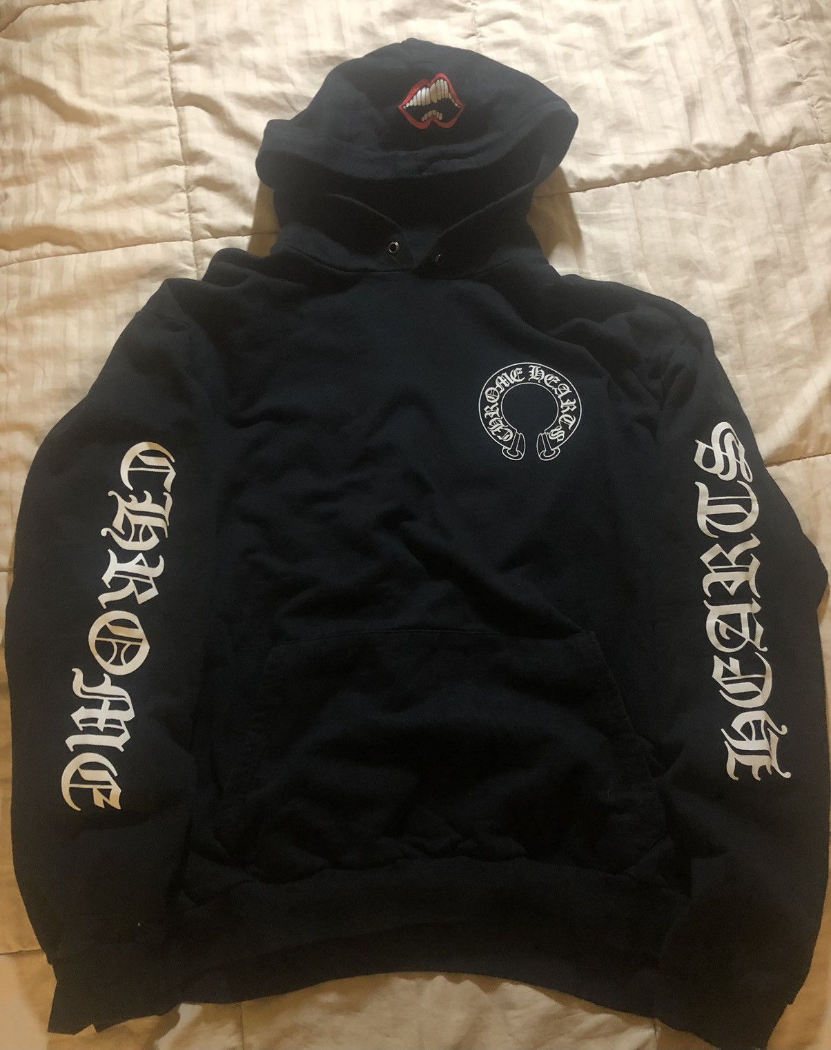 image of Chrome Hearts Matty Boy Chomper Horseshoe Hoodie in Black, Men's (Size 2XL)