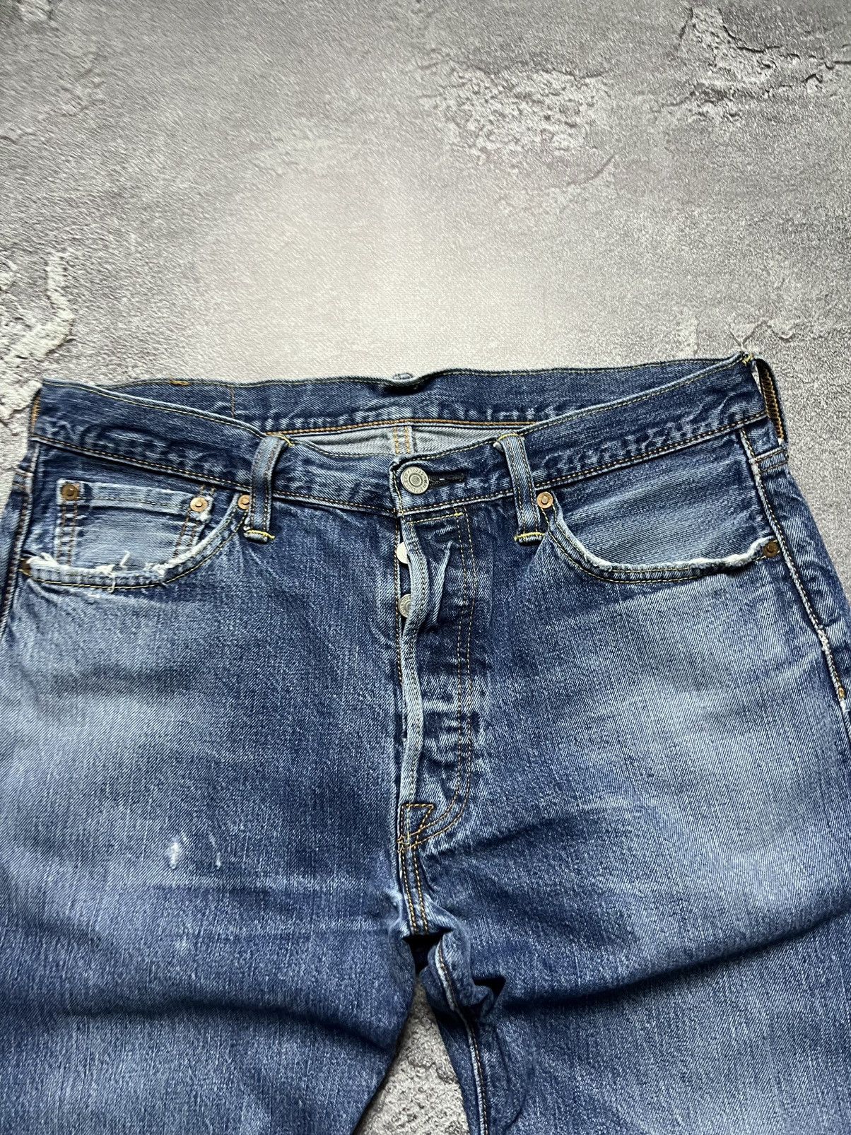 Levi's Vintage Levis Jeans Pants Wash Blue Big Logo 501 34/30 M-L Size US 34 / EU 50 - 8 Thumbnail