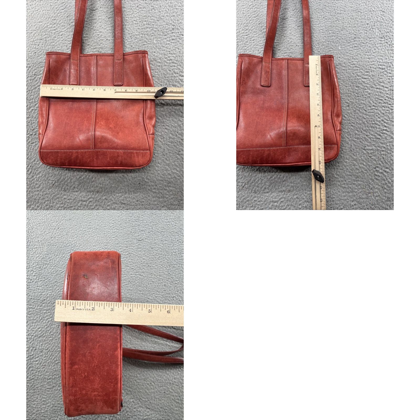 Coach VINTAGE Coach Hampton Tote Leather Red Women Bag 7776 Used Some Damage Size ONE SIZE - 9 Thumbnail