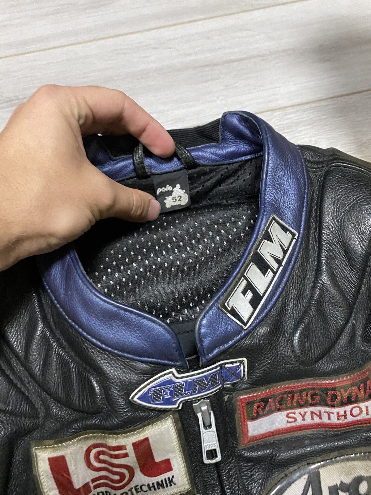Vintage FLM MOTO with protection Micheline leather racing jacket Size US M / EU 48-50 / 2 - 5 Thumbnail