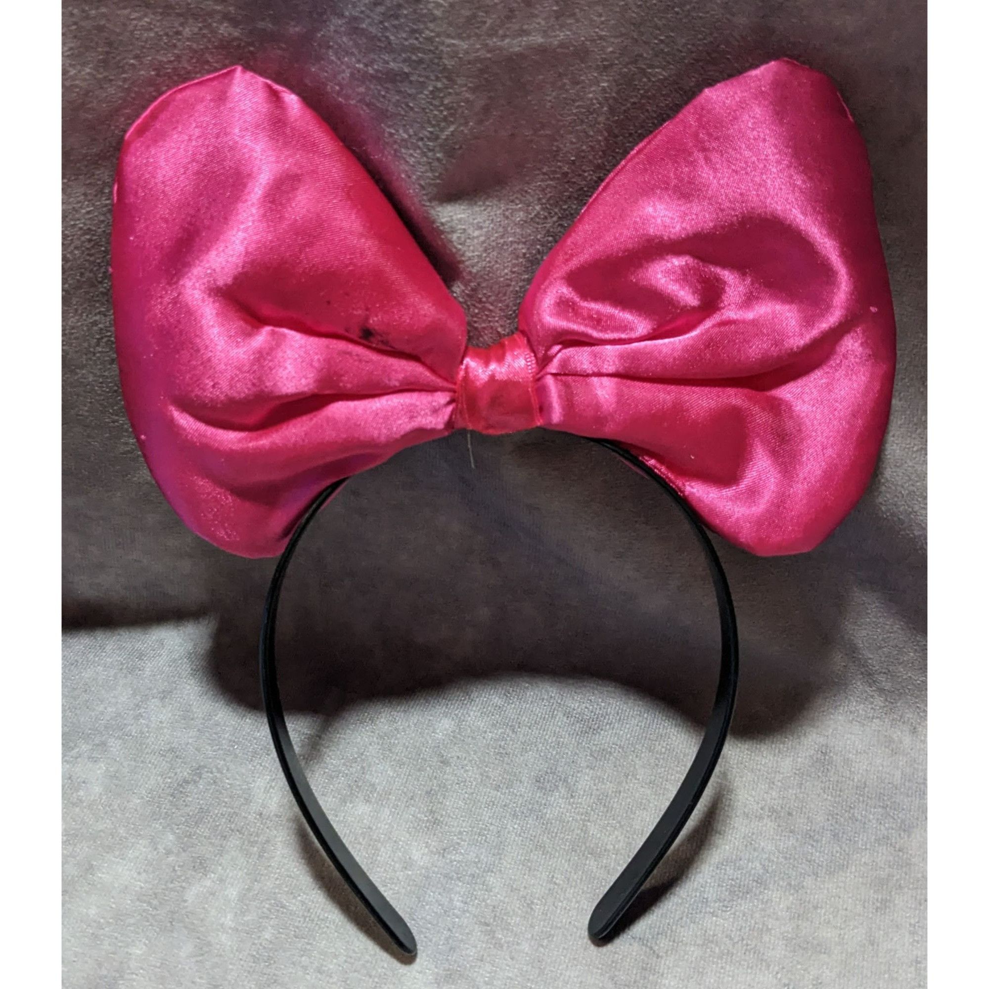 Other Black Headband With Large Pink Satin Bow Size ONE SIZE - 5 Thumbnail