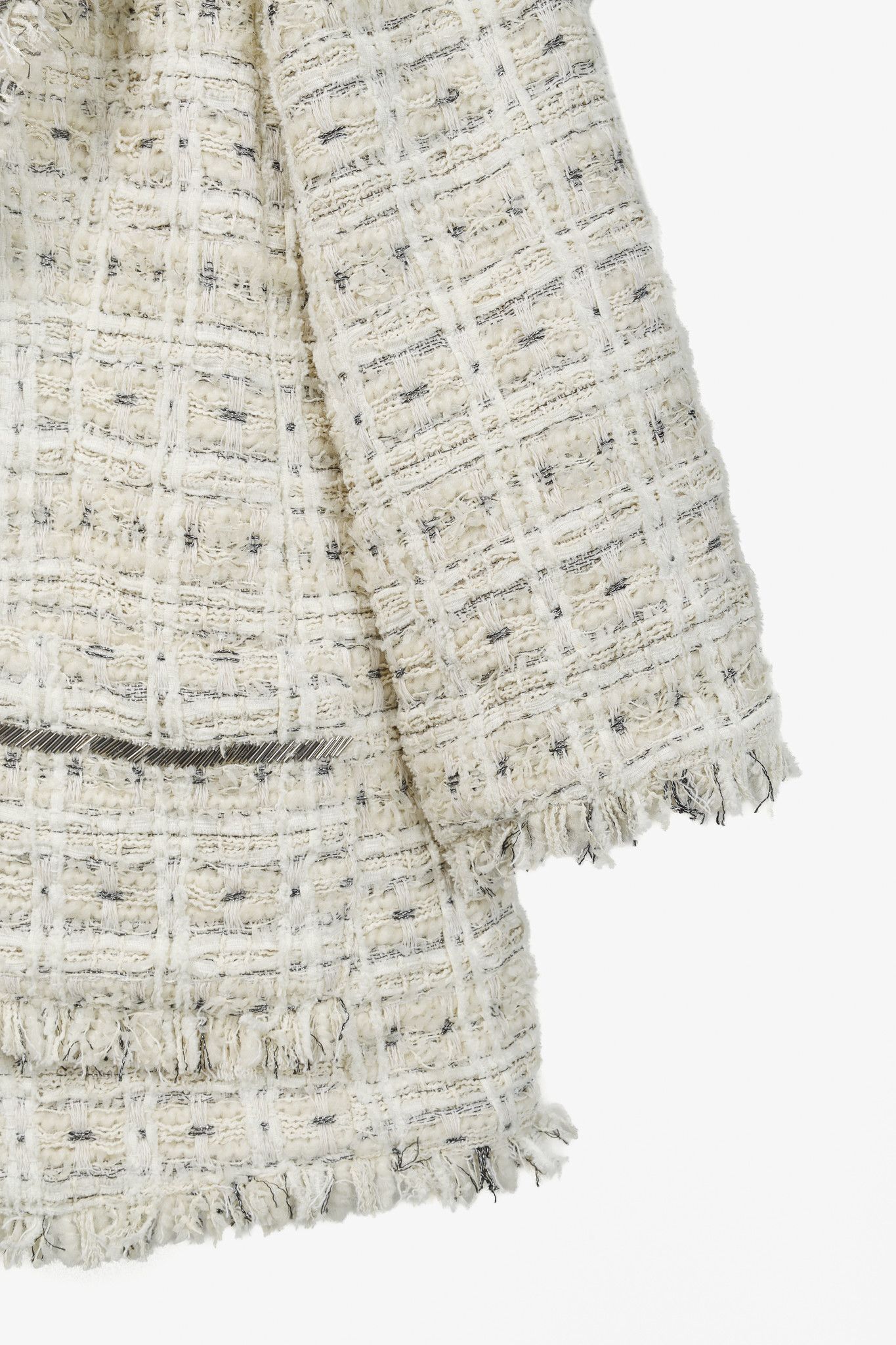 Cinq a Sept Cinq a Sept Maddie Ivory Metallic Beaded Tweed Blazer Size M / US 6-8 / IT 42-44 - 6 Thumbnail