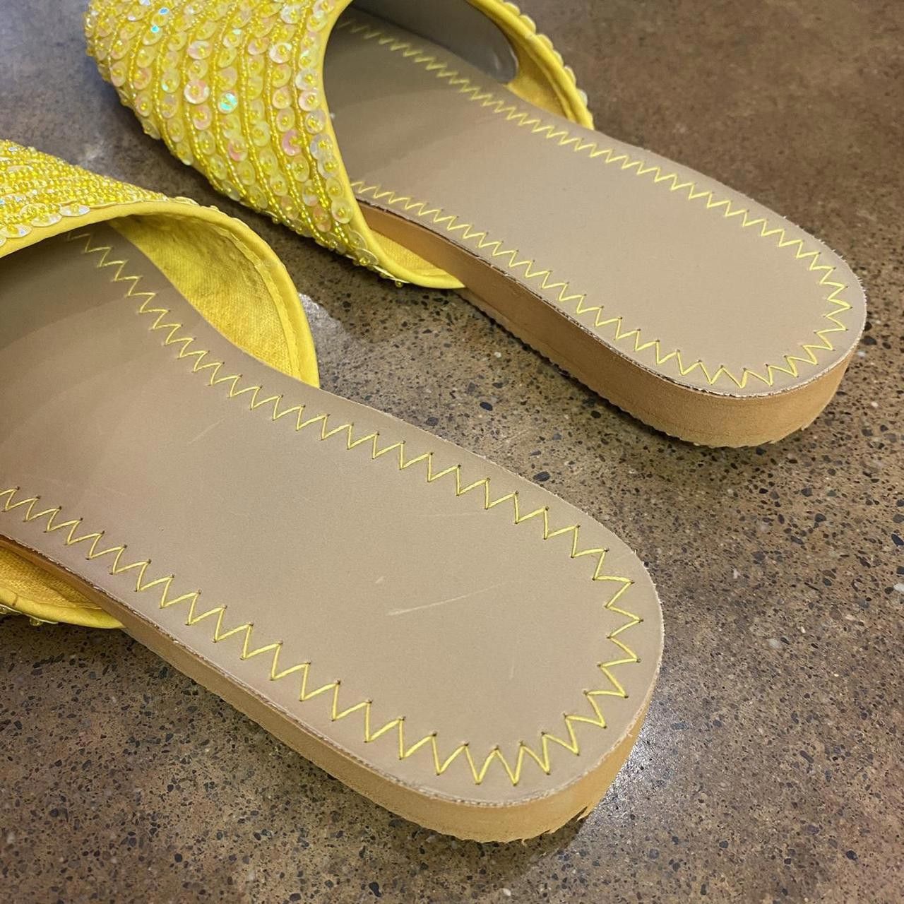 Designer Women's Yellow and Tan Slid Size US 6.5 / IT 36.5 - 3 Thumbnail