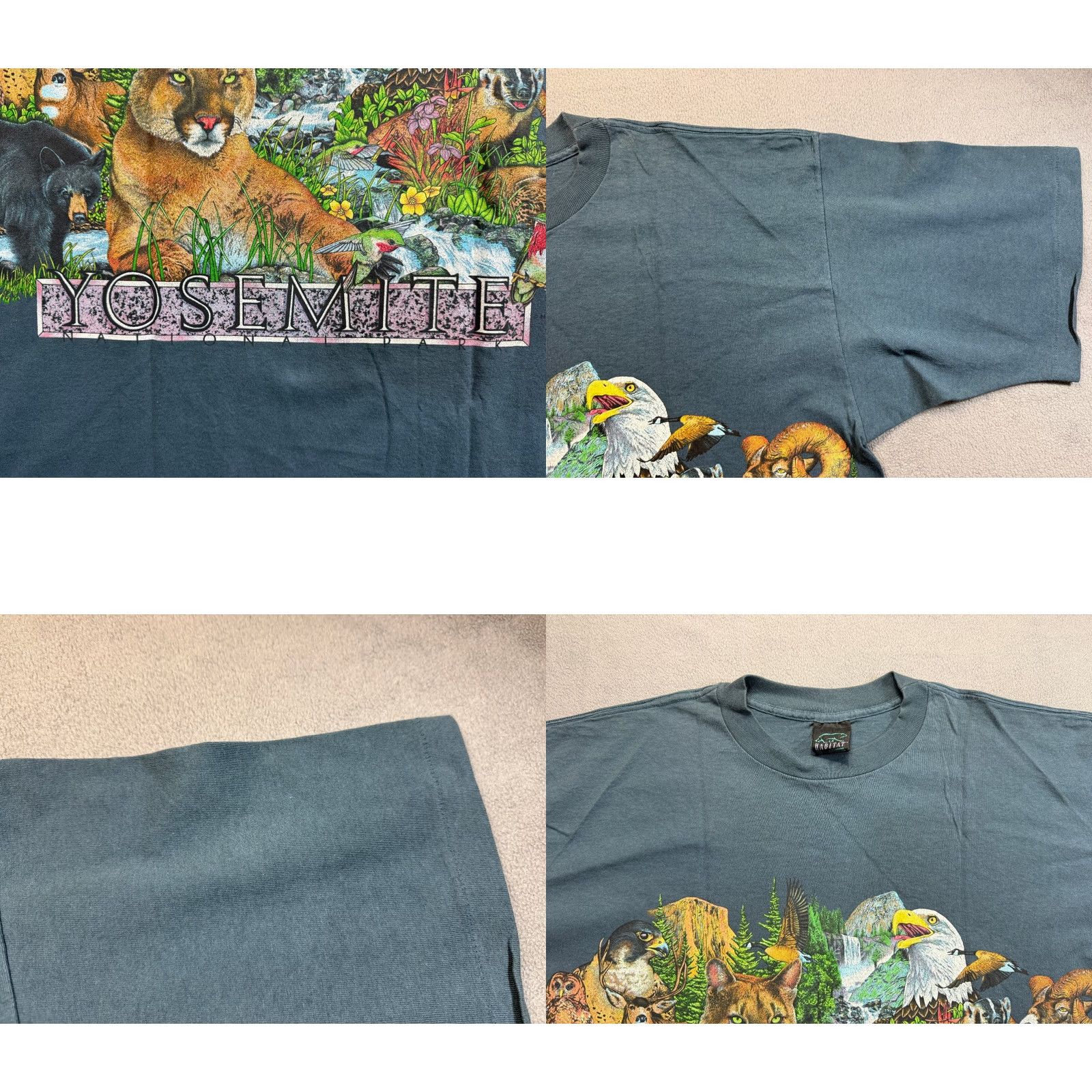 Habitat Habitat Vintage Yosemite Park AOP Mens T-Shirt 2XL Blue/Green Size US XXL / EU 58 / 5 - 8 Thumbnail