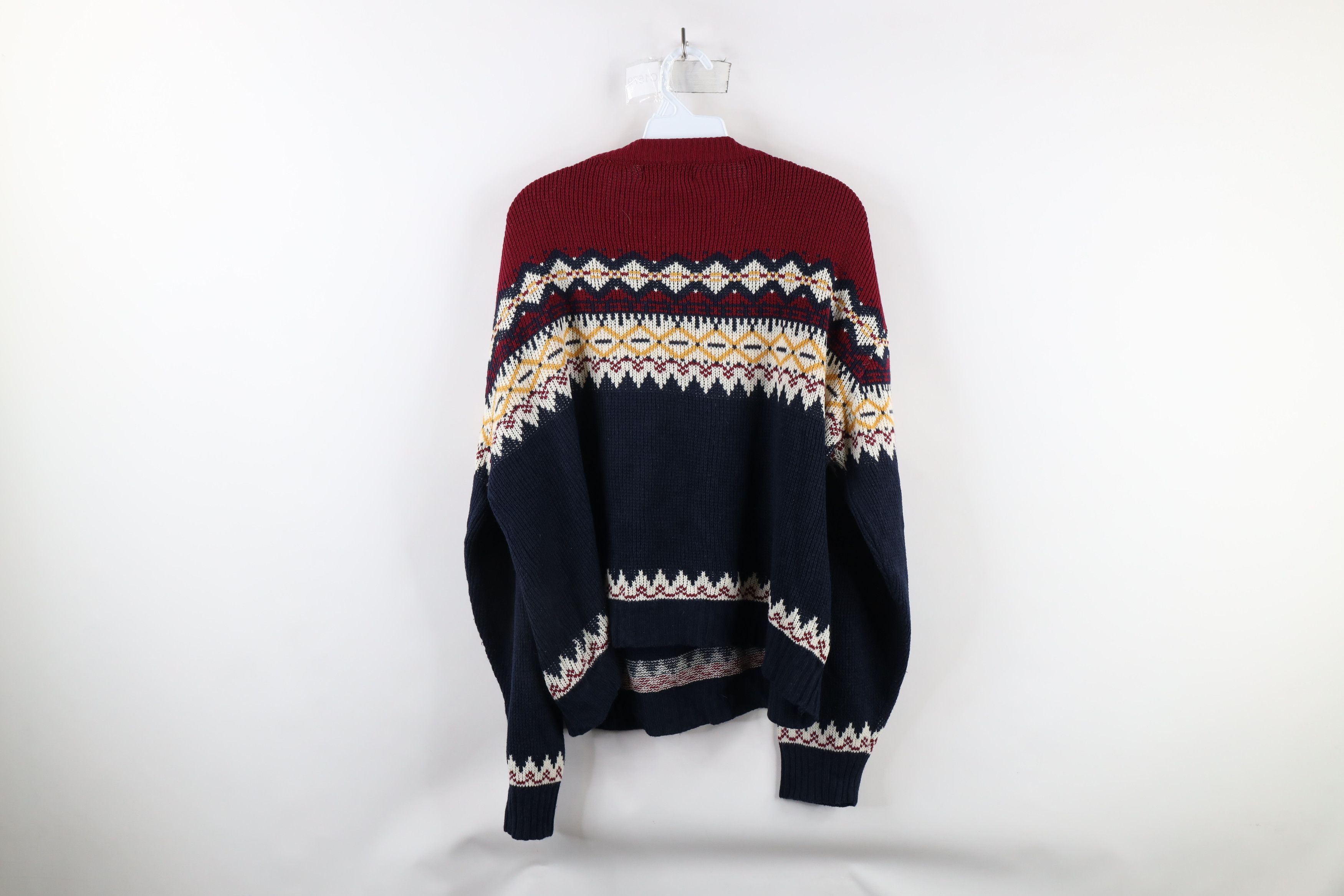 Vintage Vintage 70s Streetwear Rainbow Fair Isle Knit Sweater Size L / US 10 / IT 46 - 8 Thumbnail