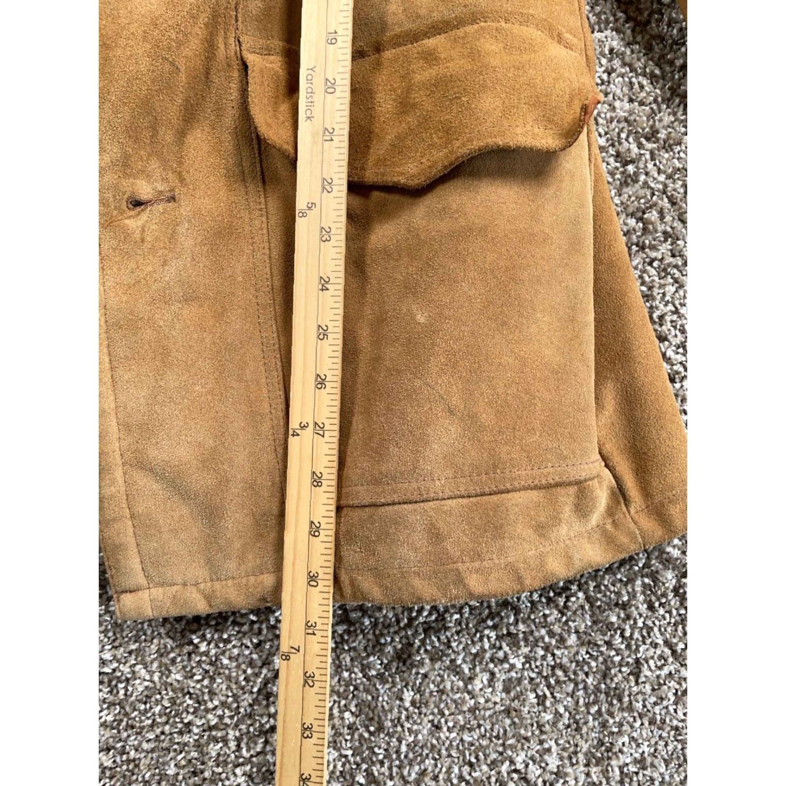 Sears VINTAGE 70s Suede Leather Rancher Jacket Sears Leather Shop Brown Faux Fur Lining Pockets Button Size US XXS / EU 40 - 7 Thumbnail