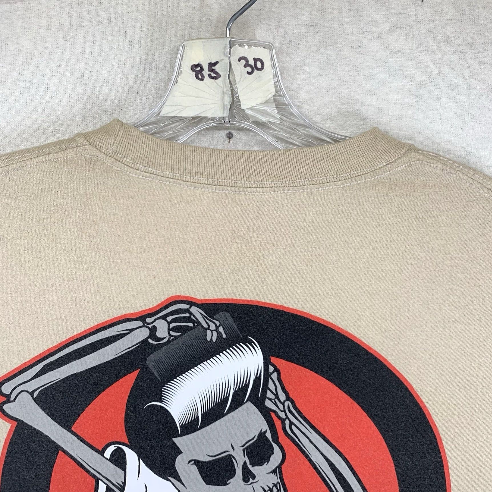 Doublet Suavecito Men's T-Shirt Large Beige Graphic Print Logo Double Side All Seasons Crew Neck Size US L / EU 52-54 / 3 - 7 Thumbnail