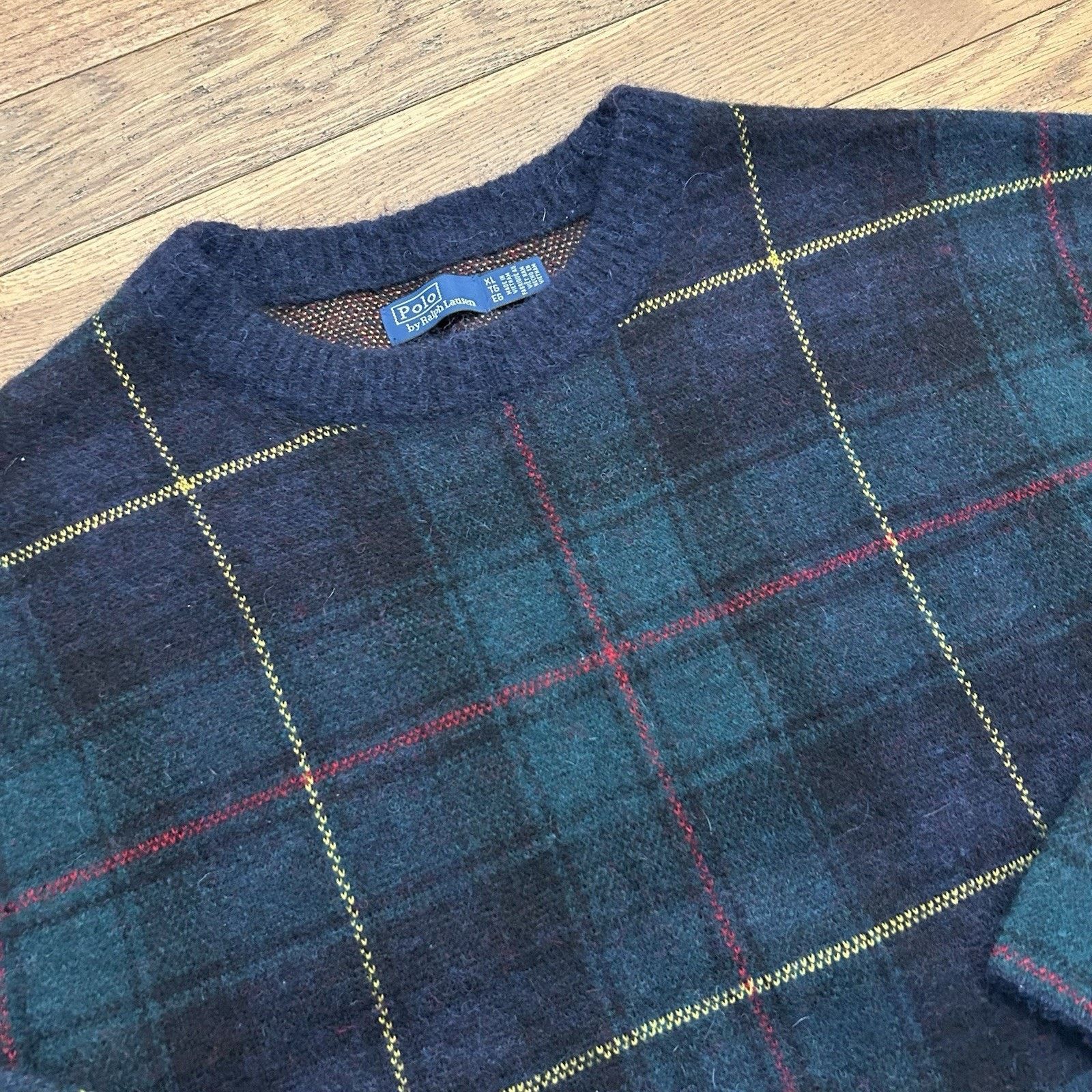 Polo Ralph Lauren Tartan Plaid Alpaca Wool Cropped Sweater XL Size XL / US 12-14 / IT 48-50 - 2 Thumbnail