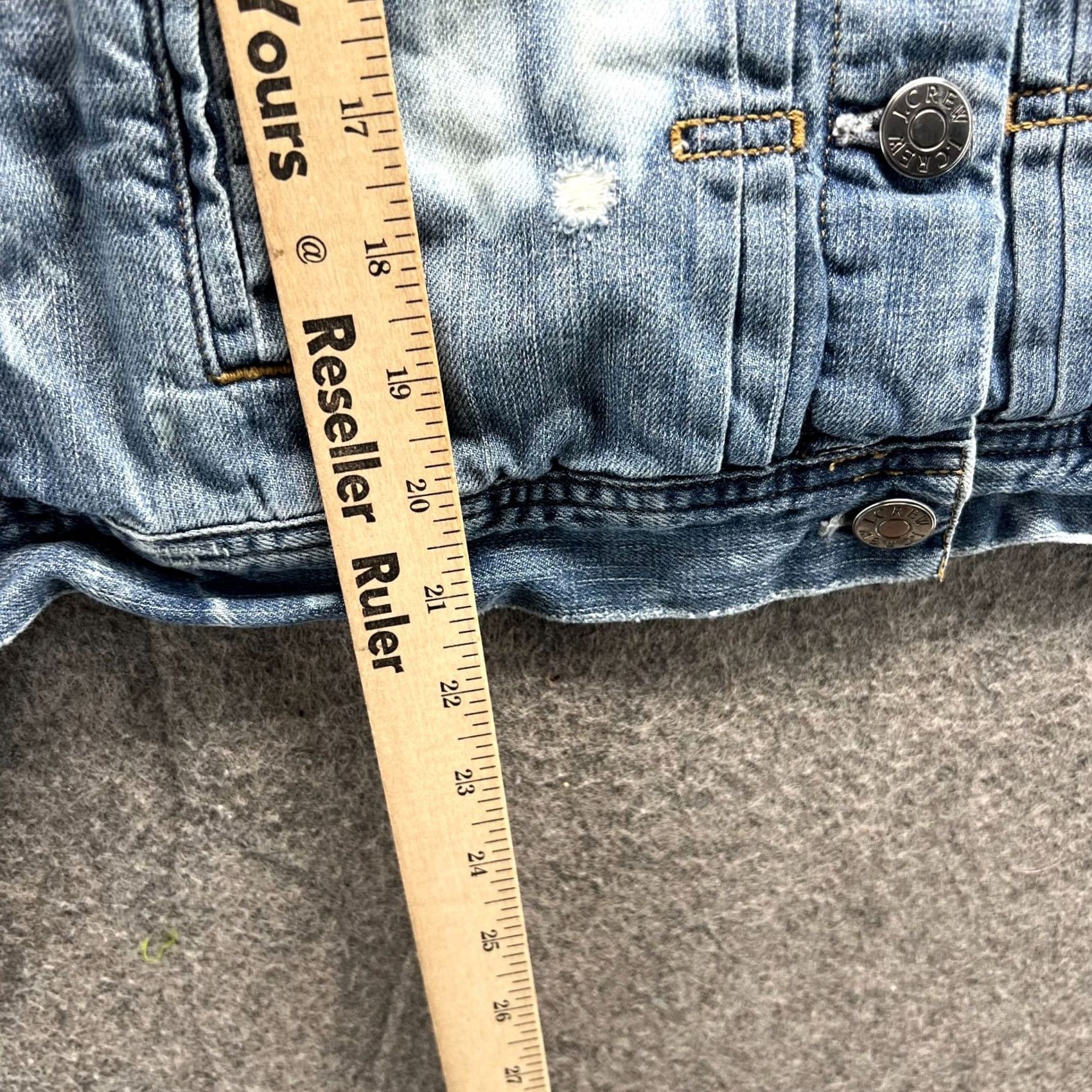 J.Crew VINTAGE J.CREW Denim Jacket Women Medium Blue Distressed Casual Jean Indigo Jacket Women M Blue Denim Vintage Jacket Mens Womens Size 32" / US 10 / IT 46 - 6 Thumbnail
